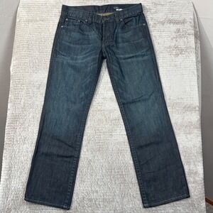 William Rast Ben Straight and Regular Dark Wash Indigo Denim Jeans Mens 33x32